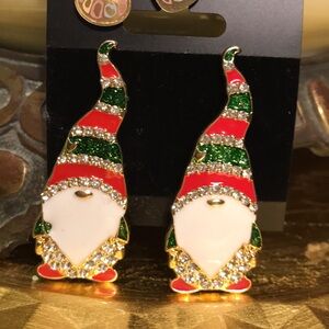 2024 Christmas Earrings Party Nome with sparkling stones green red white gold